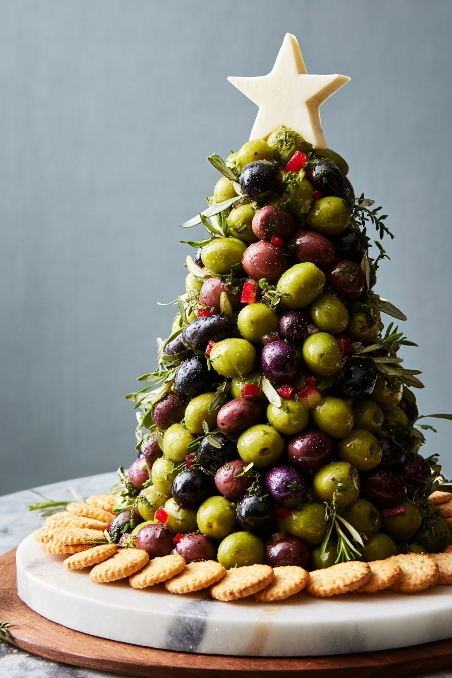 Antipasto Cheese Ball Christmas Tree Recipe - Serving
