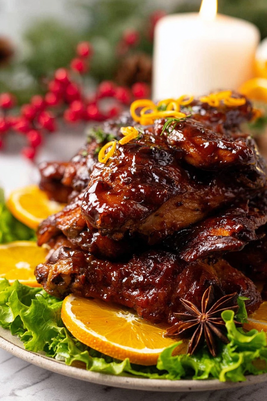 Sticky Orange Glazed Chicken Thighs Recipe - Serving