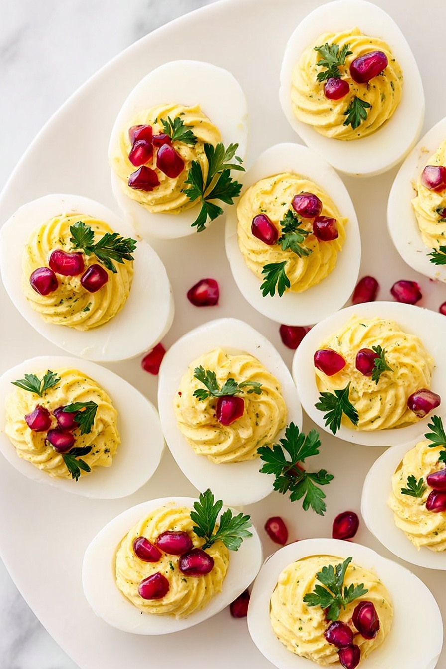 Christmas Deviled Eggs with Pomegranate Recipe