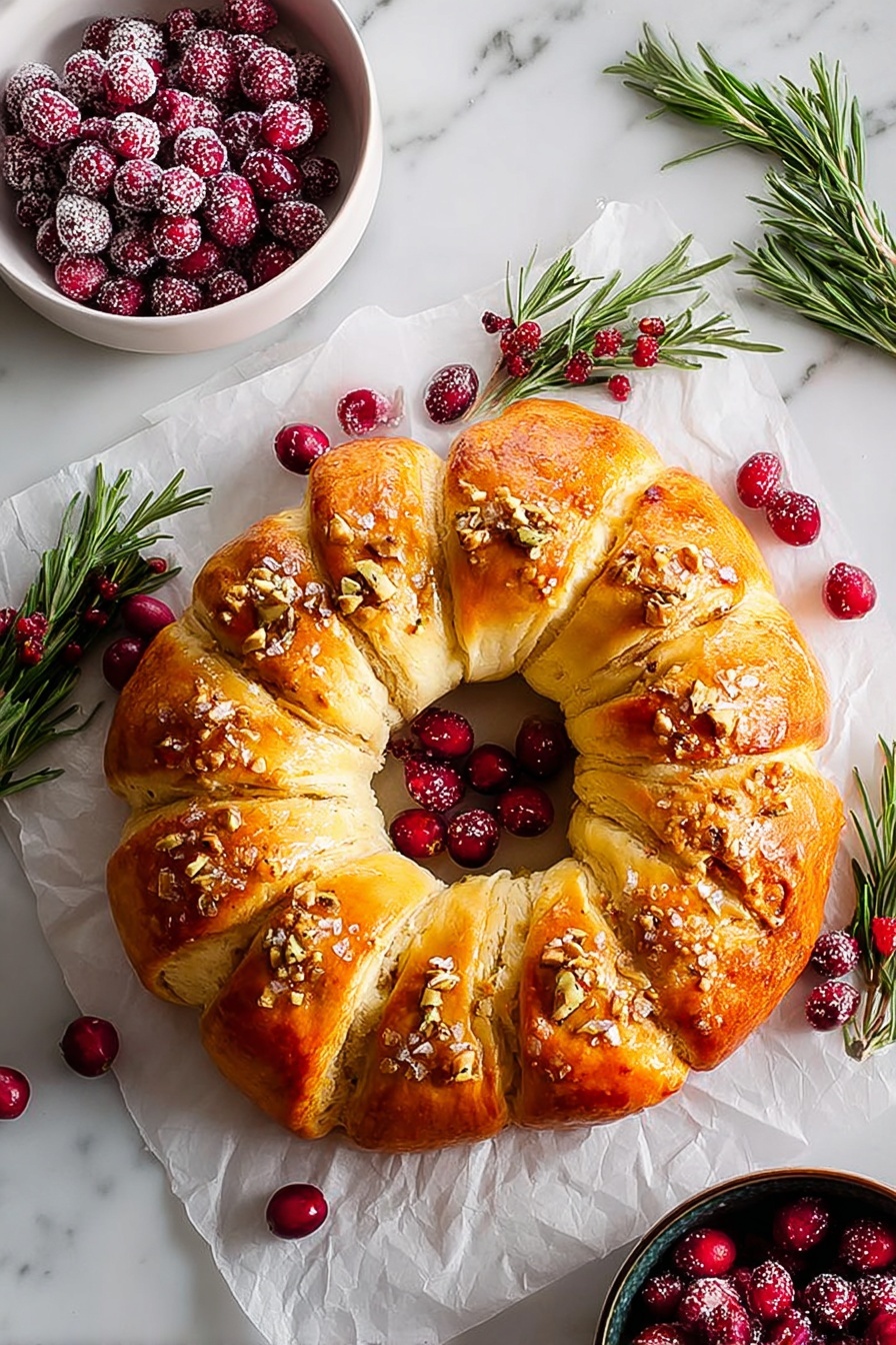 Cranberry Brie Crescent Wreath Recipe - Serving