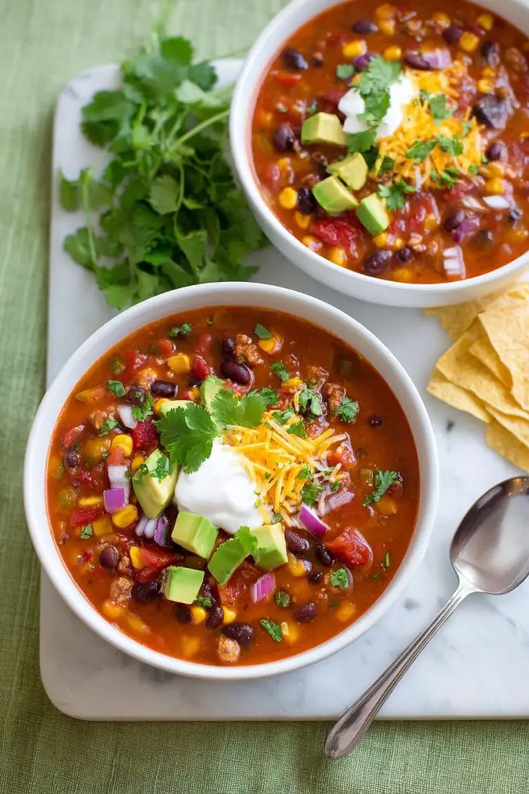 Easy Ground Beef Taco Soup Recipe