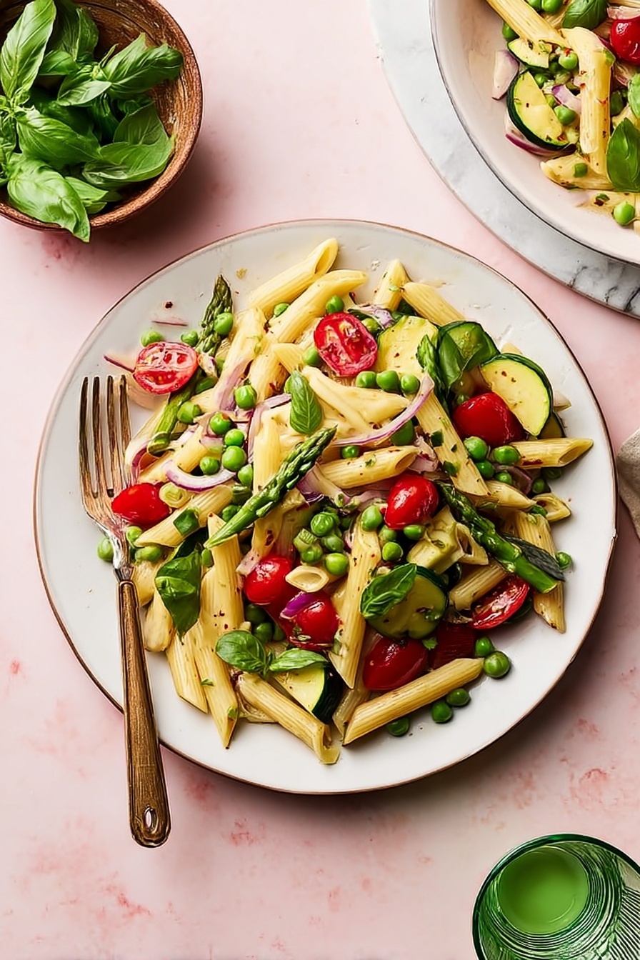 Easy Pasta Primavera with Fresh Vegetables Recipe - Serving