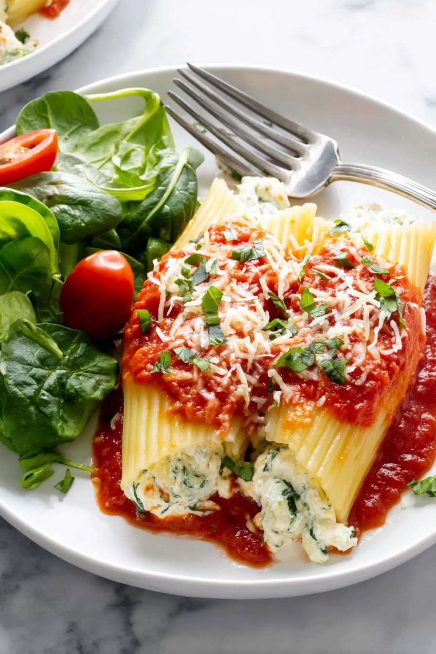Cheese Manicotti Bake Recipe - Serving