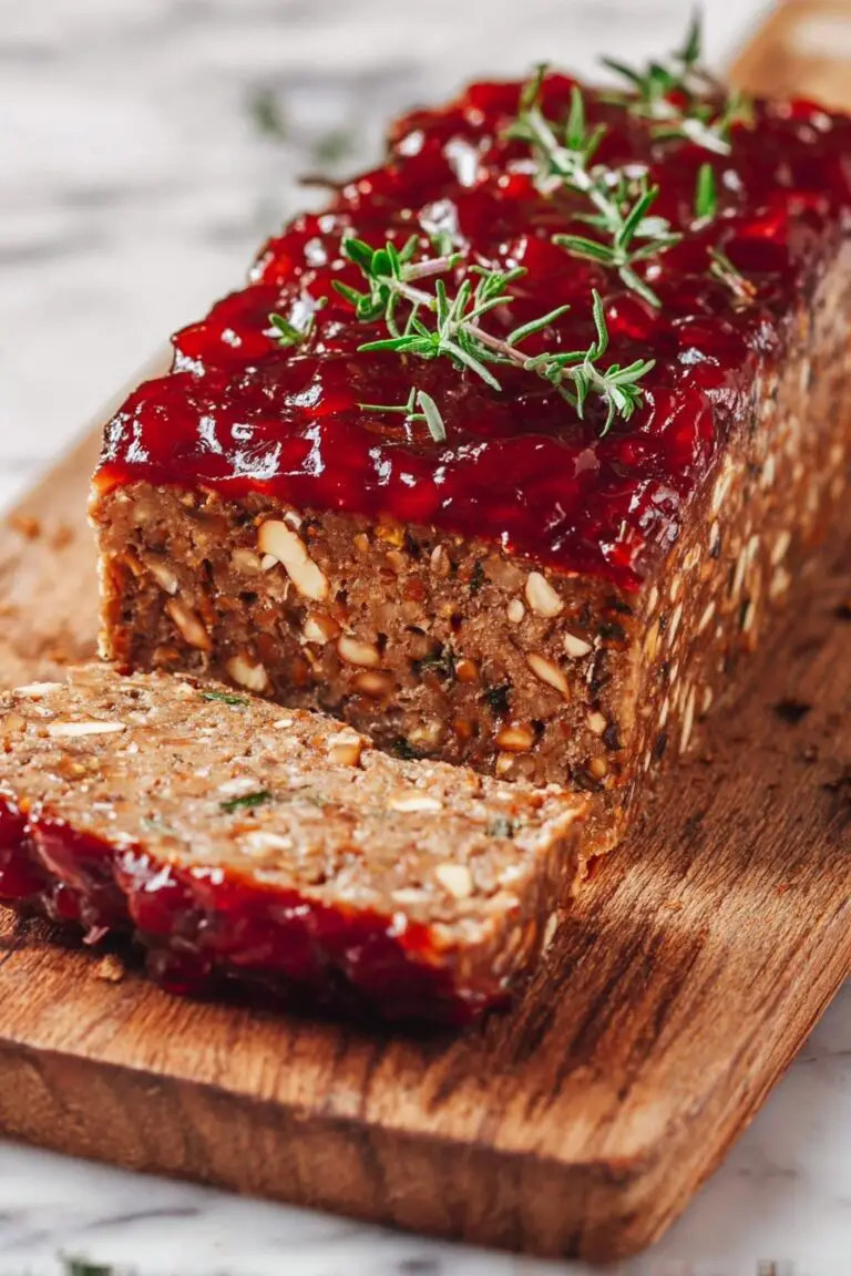 Vegan Lentil Meatloaf with Cranberry Glaze Recipe