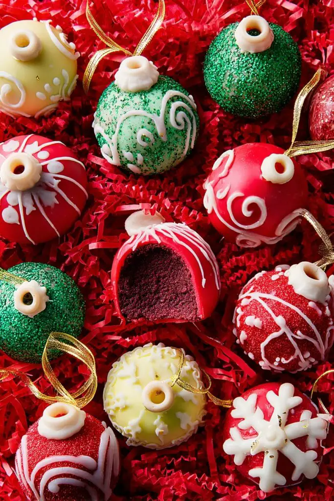 Festive Red Velvet Cake Ball Ornaments Recipe