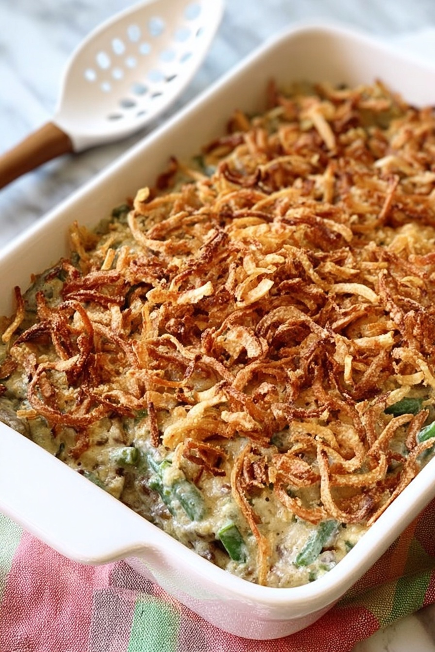 Perfect Green Bean Casserole with Bacon Recipe - Serving