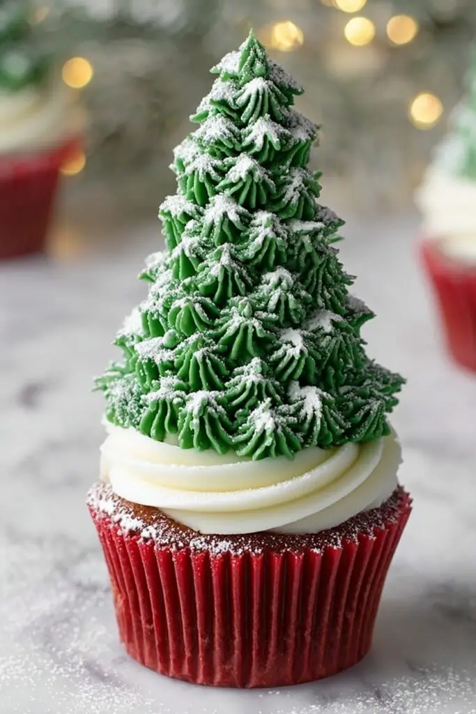 Festive Chocolate Christmas Tree Cupcakes Recipe