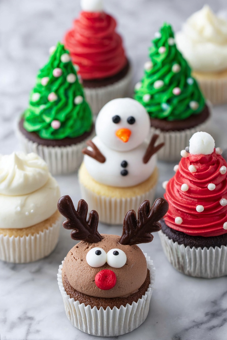 Christmas Cupcakes with Buttercream Icing Recipe - Serving