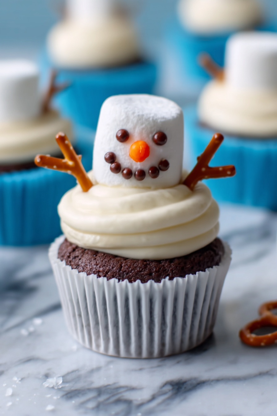 Snowman Cupcake Muffins Recipe - Serving