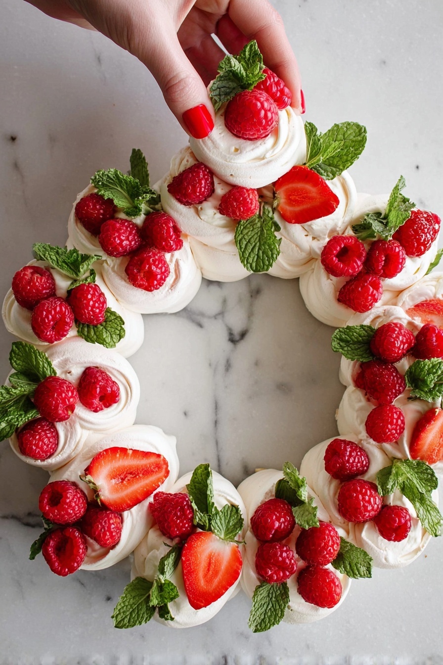 Pull Apart Pavlova Wreath with Fresh Fruit Recipe - Serving