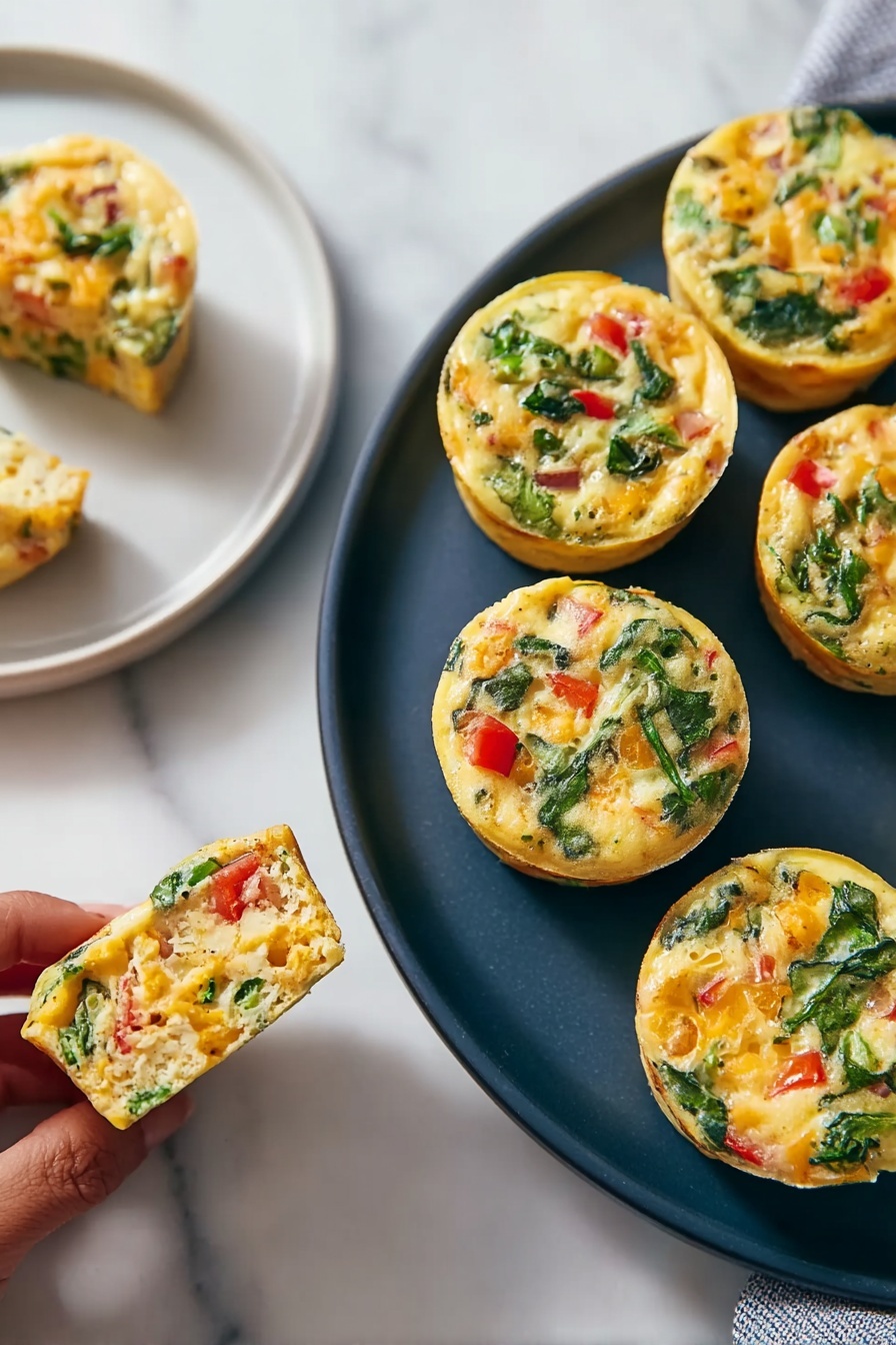 Easy Oven Egg Bites with Spinach and Tomato Recipe - Serving