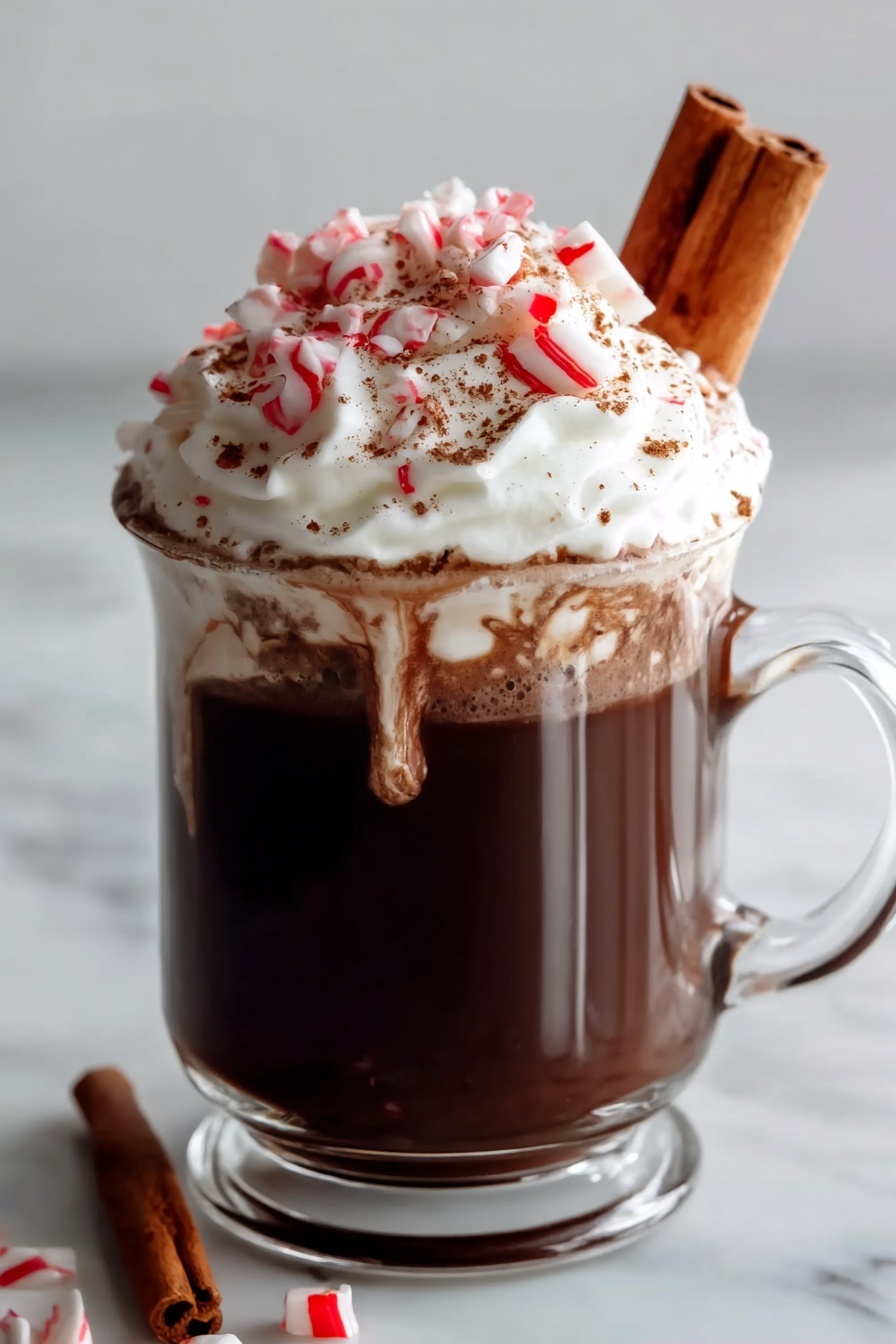 Festive Peppermint Hot Chocolate Recipe - Serving