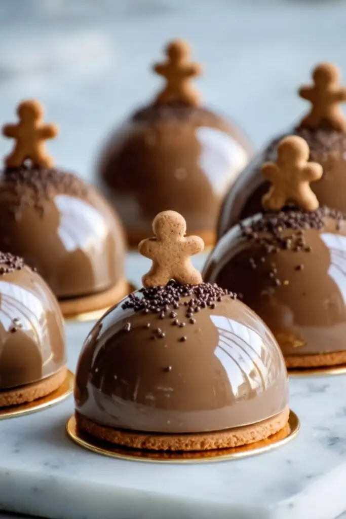 Chocolate Gingerbread Latte Mousse Domes Recipe