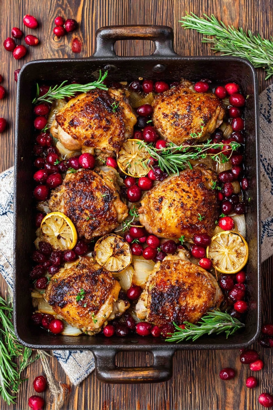 Cranberry Rosemary Baked Chicken Recipe - Serving