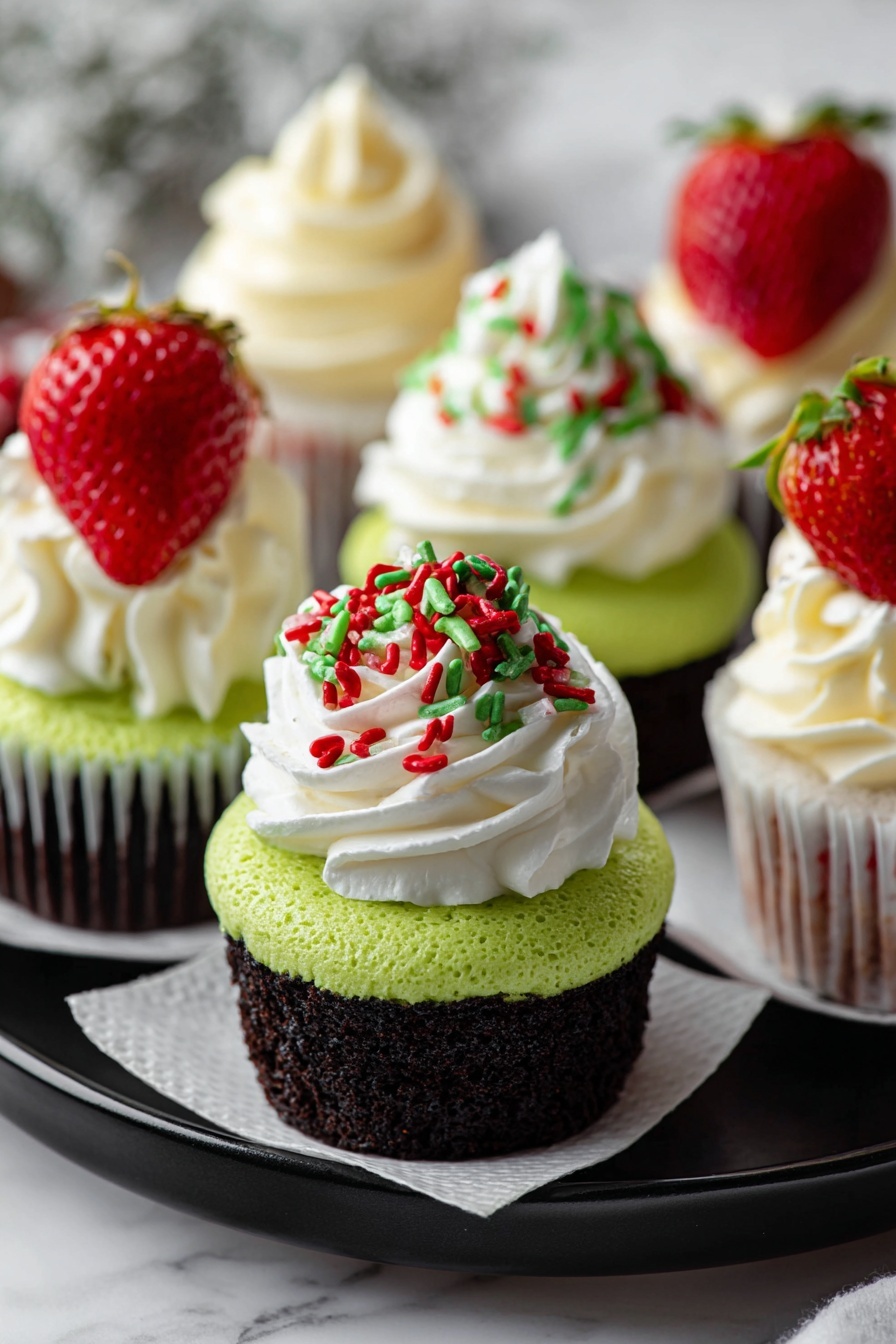 Grinch Mini Cheesecakes with Oreo Crust Recipe - Serving