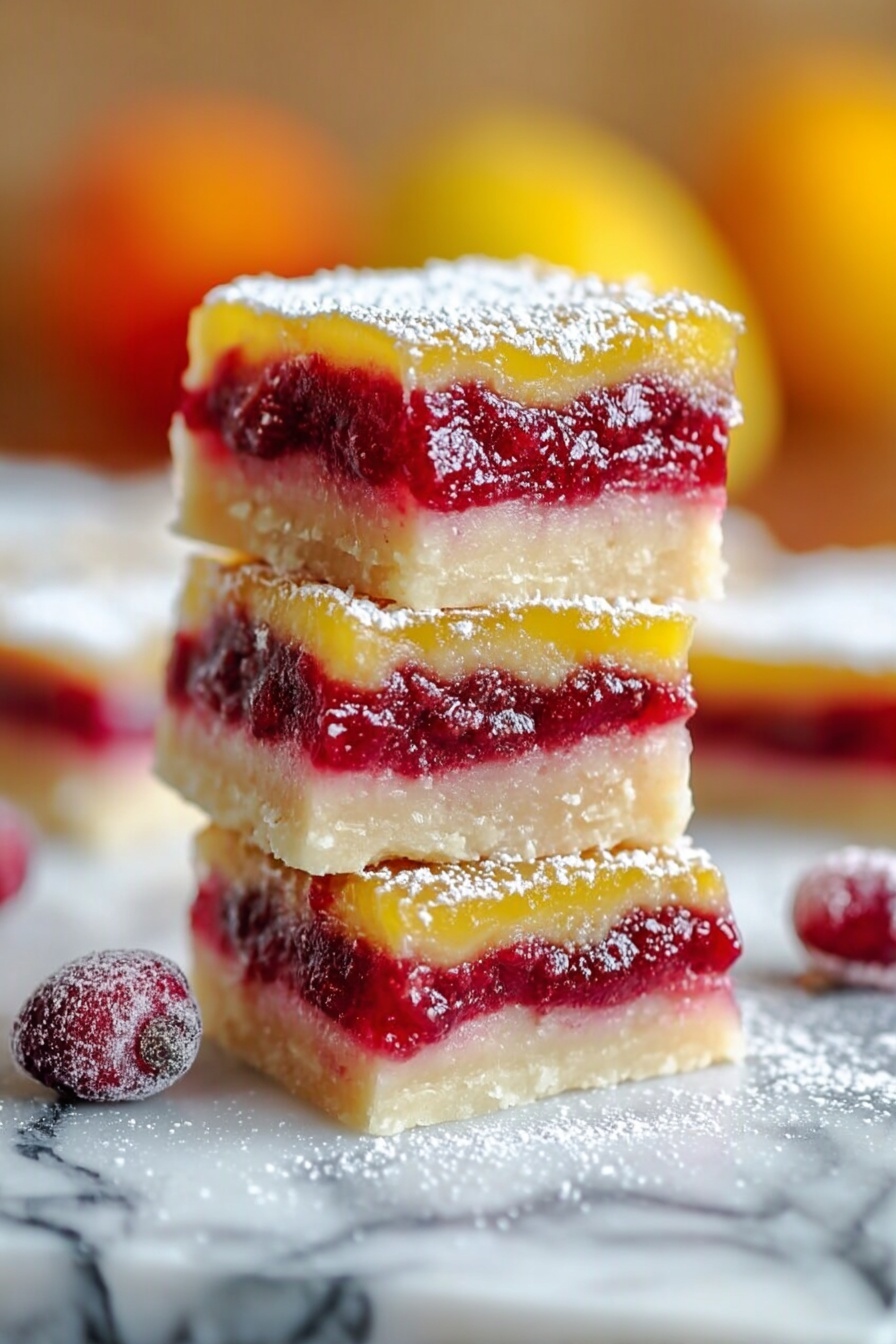 Cranberry Lemon Bars Recipe - Serving