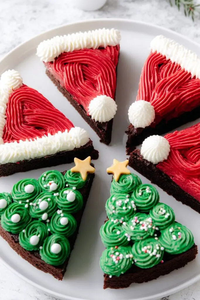 Christmas Tree Brownies with Festive Frosting Recipe