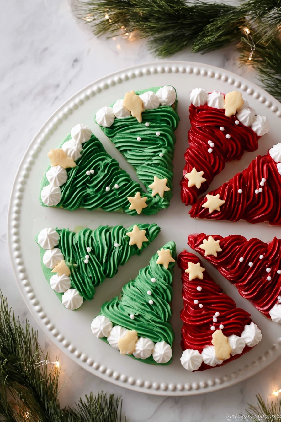 Christmas Tree Brownies with Festive Frosting Recipe - Serving