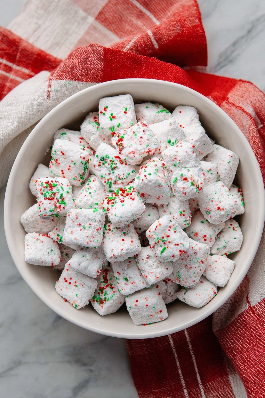 Festive Chocolate Peanut Butter Puppy Chow Recipe - Serving