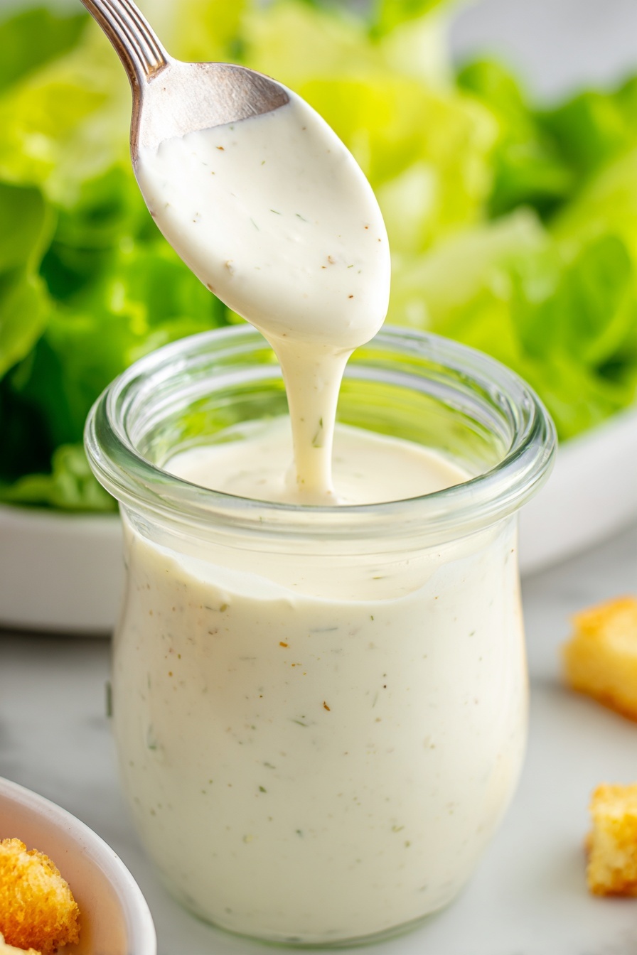 Creamy Lemon Salad Dressing Recipe - Serving