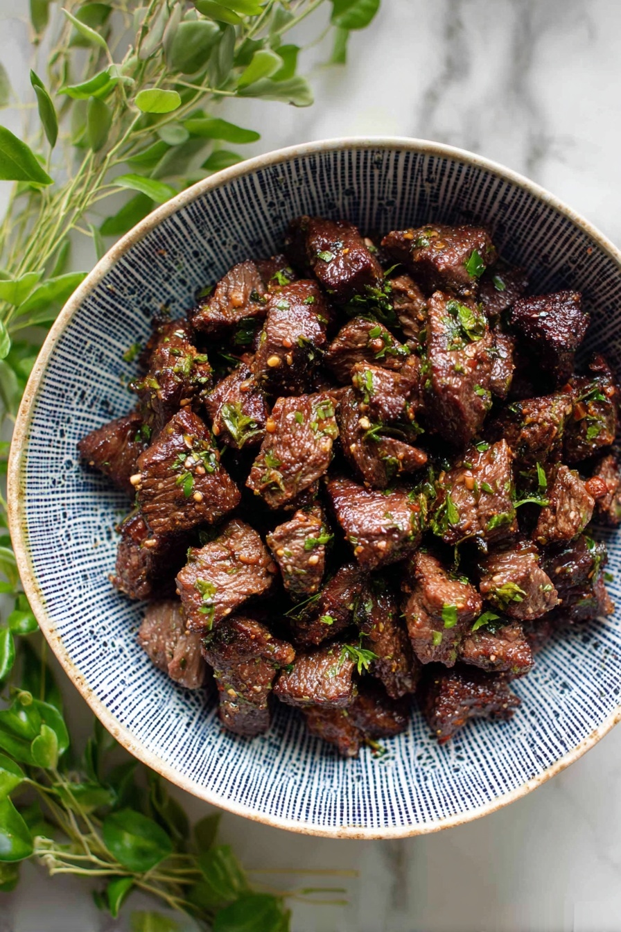 Garlic Butter Steak Bites Recipe - Serving