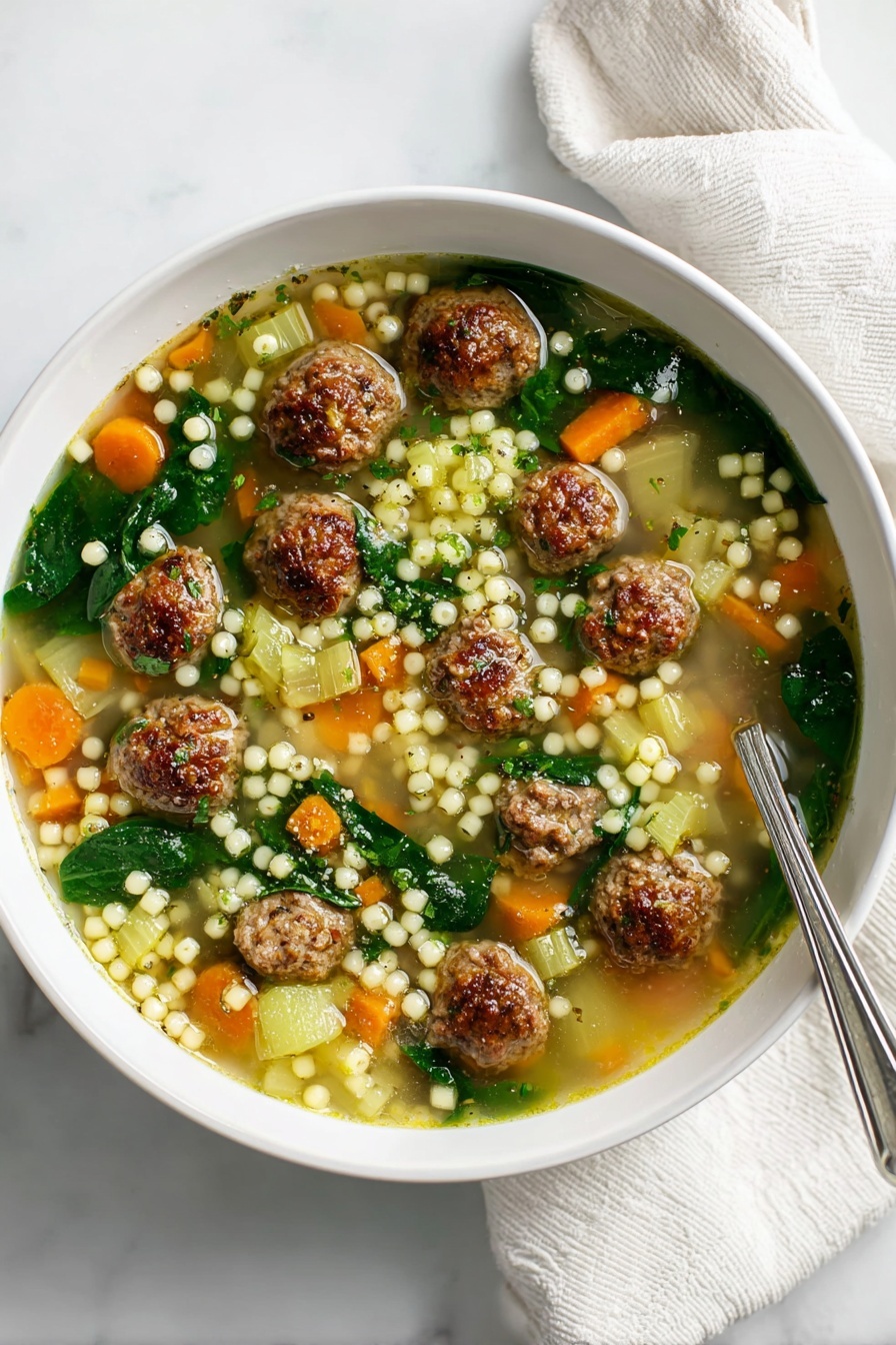 Italian Wedding Soup with Meatballs Recipe - Serving