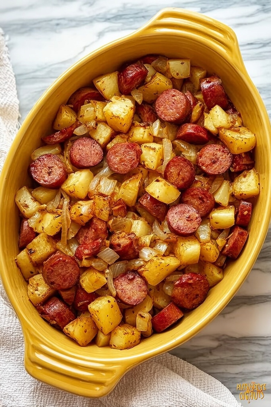Kielbasa and Potatoes Skillet Recipe - Serving