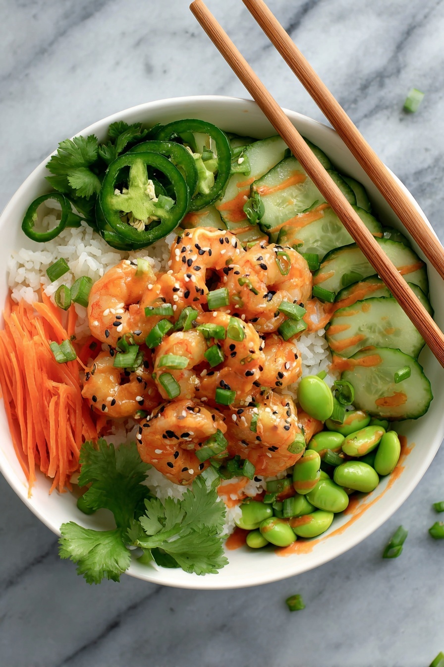 Spicy Shrimp Rice Bowls Recipe - Serving