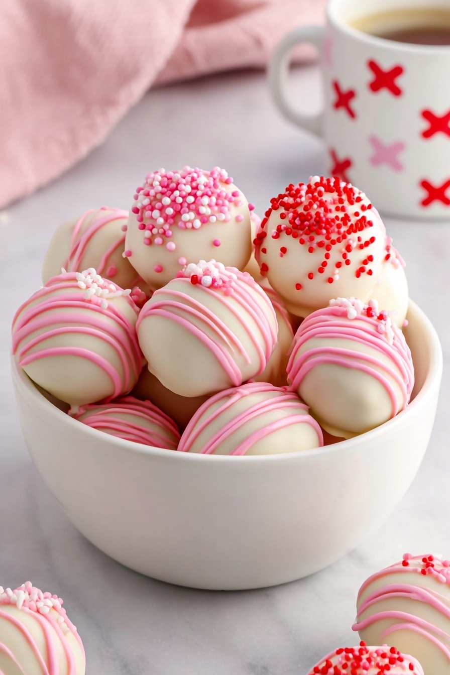 Strawberry Cake Truffles Recipe - Serving