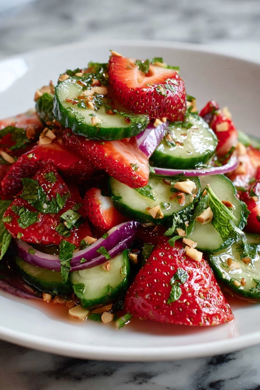 Refreshing Strawberry Cucumber Salad Recipe - Serving