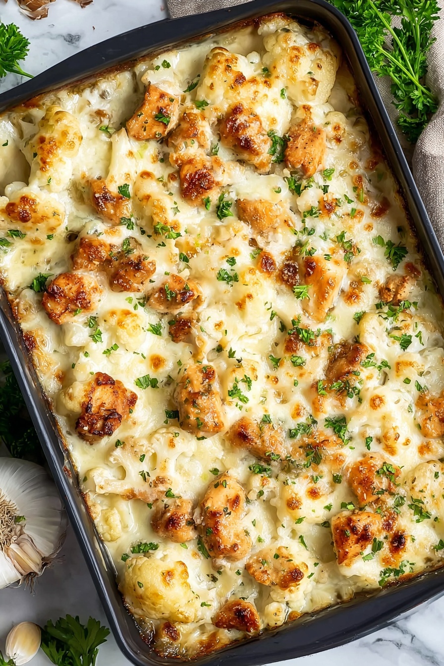 Keto Chicken Alfredo Casserole Recipe - Serving