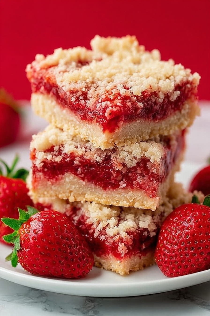 Strawberry Crumb Bars Recipe - Serving